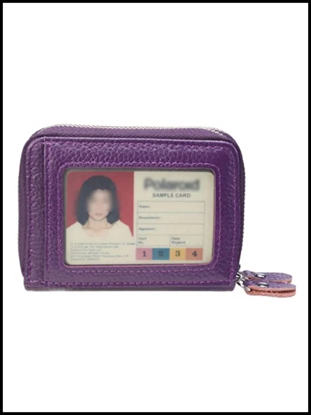 Genuine Leather RFID Blocking Zipper Card Wallet
